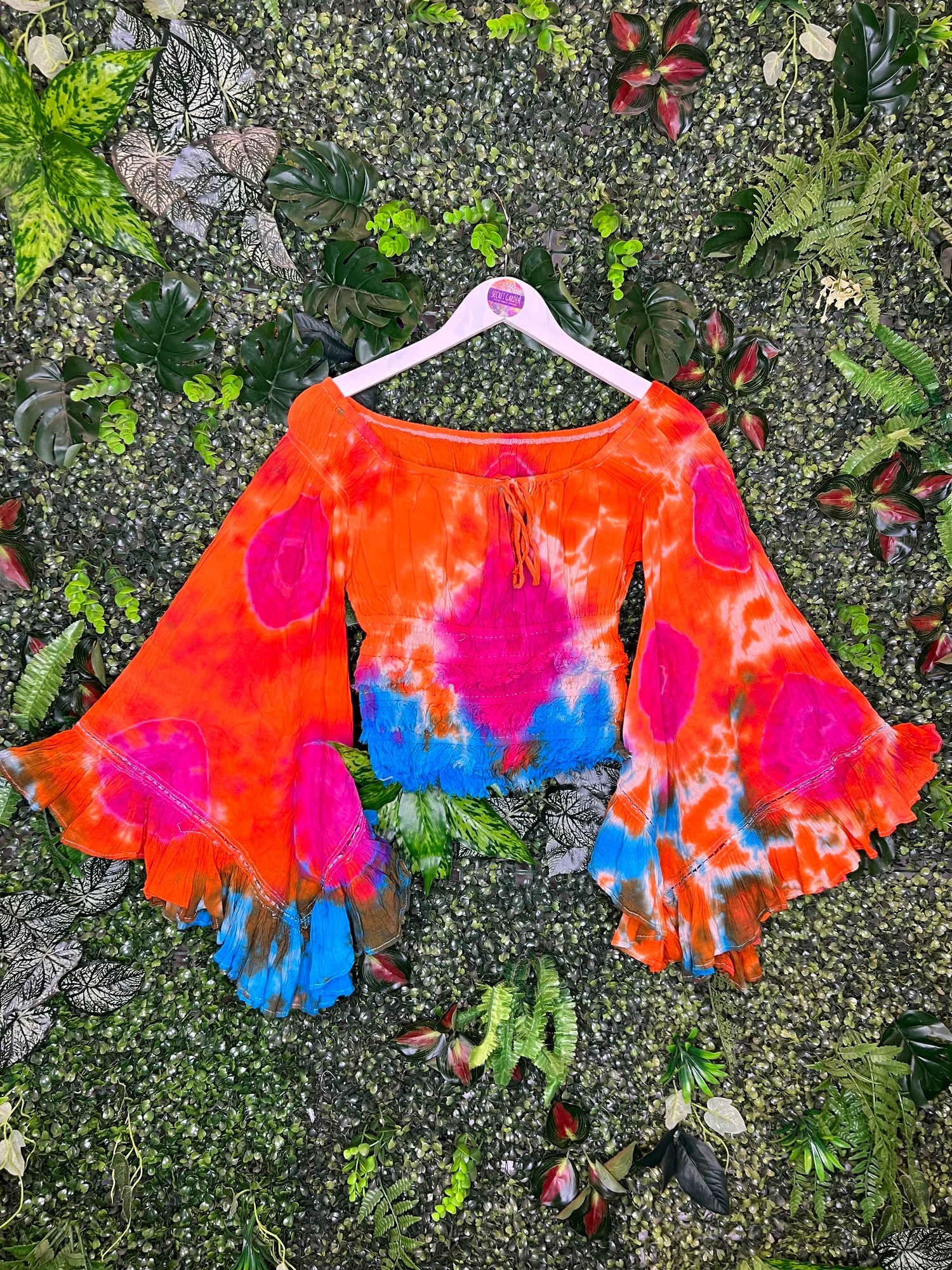 Tie dye off the shoulder sale