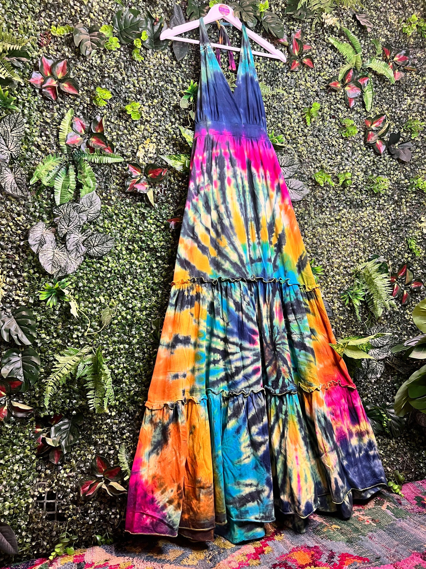 Halter Neck Tie Dye Dress - 2