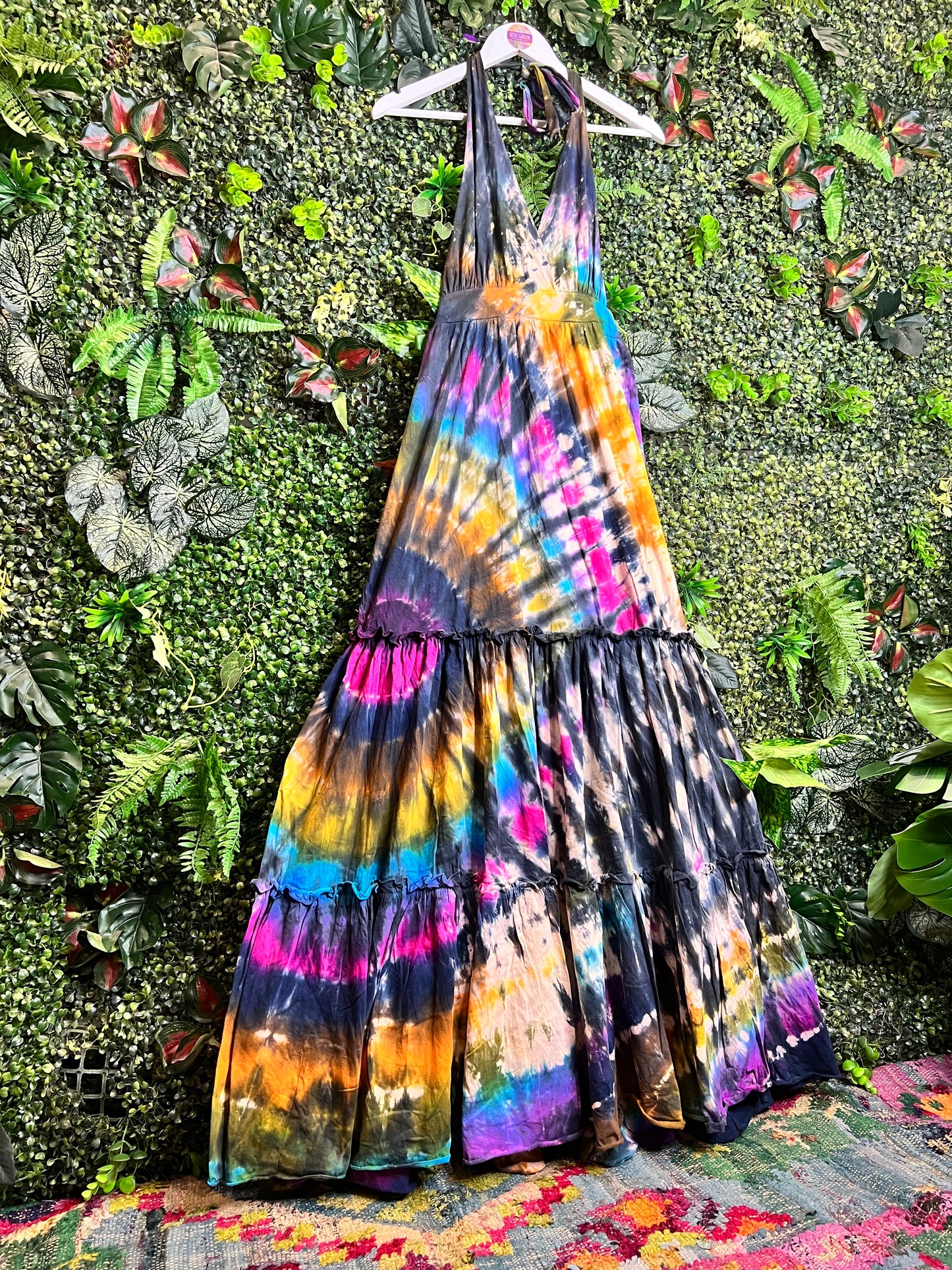 Halter Neck Tie Dye Dress - 5