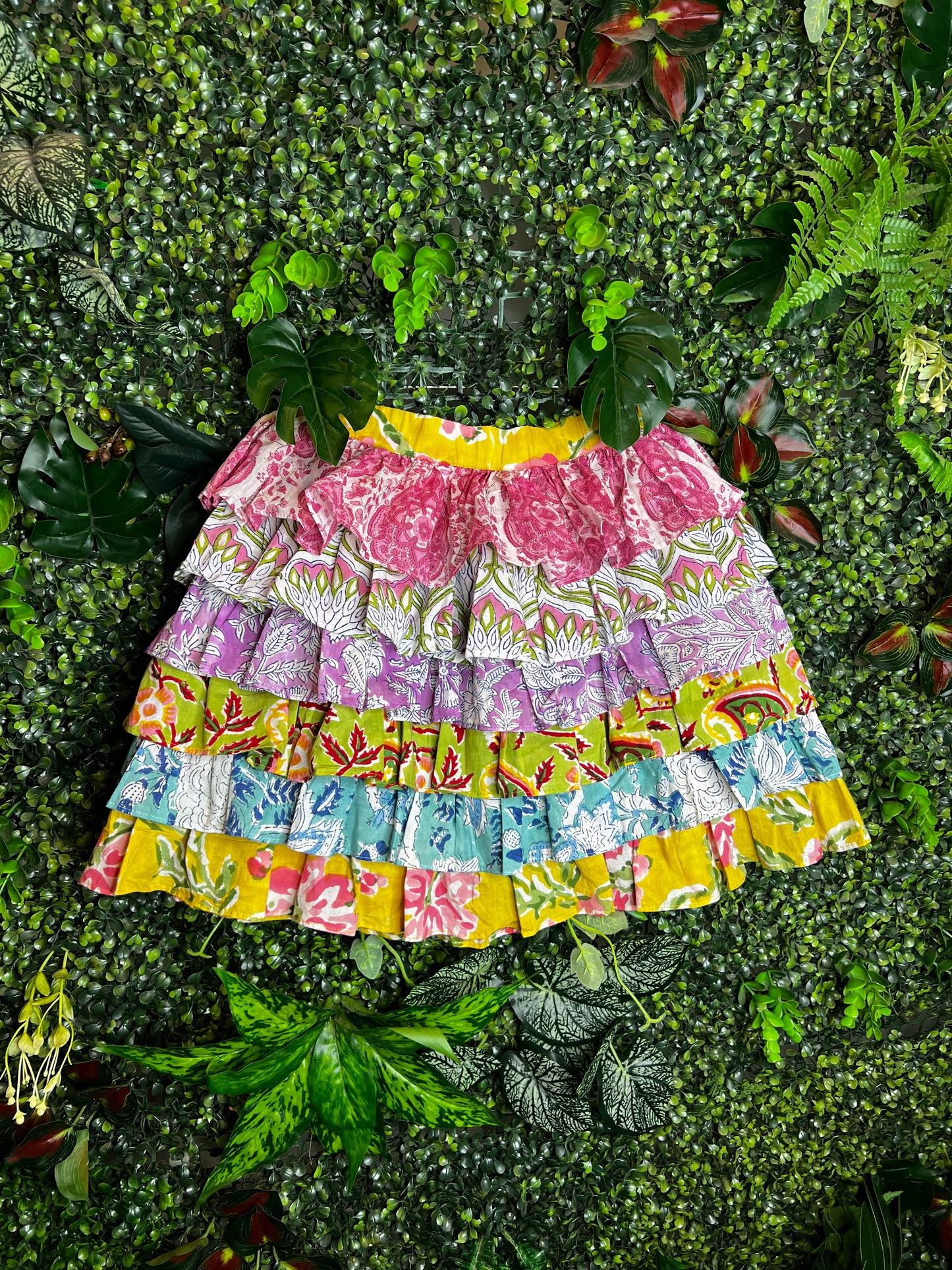 Frida Mini Skirt Pink & Yellow