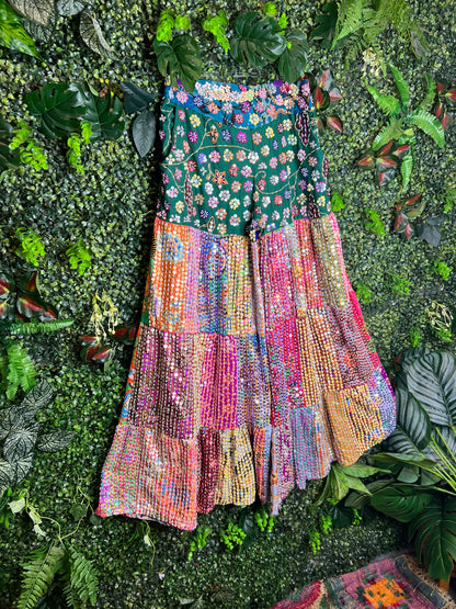 Gypsy Soul Sequin Flares with flower detail