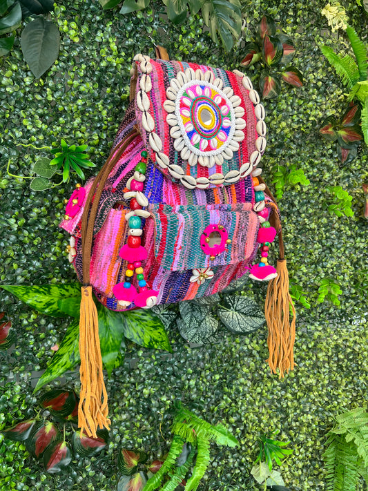 Rag Rug & Leather Backpack - 3