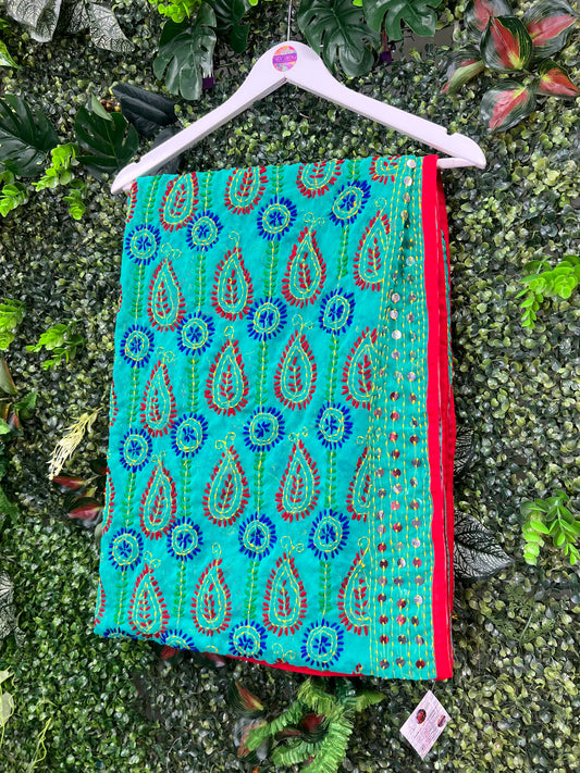 Phulkari Wool Scarf - 75