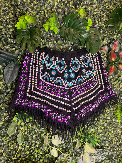 Crochet Sequin Shorts - with tassels