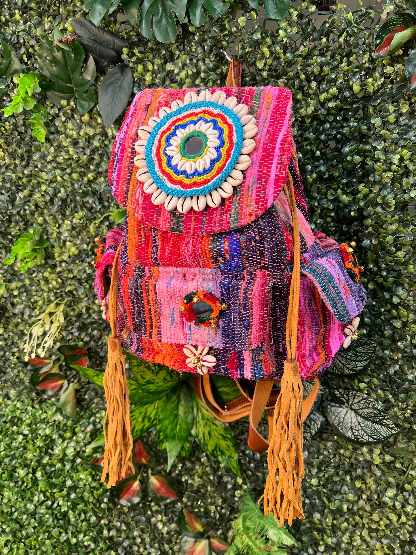 Rag Rug Leather Backpack - 5