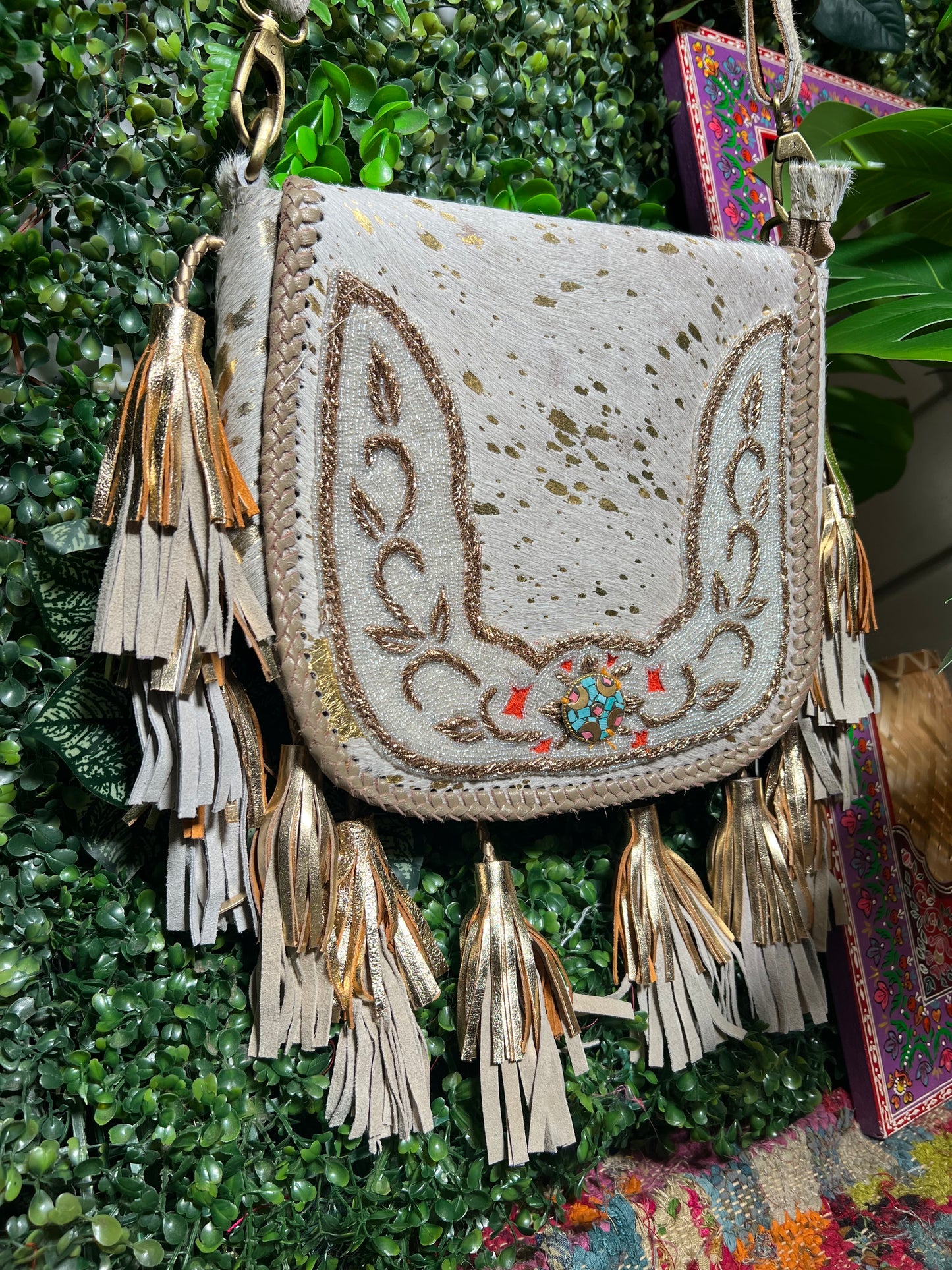 Oia Bag - cream & gold