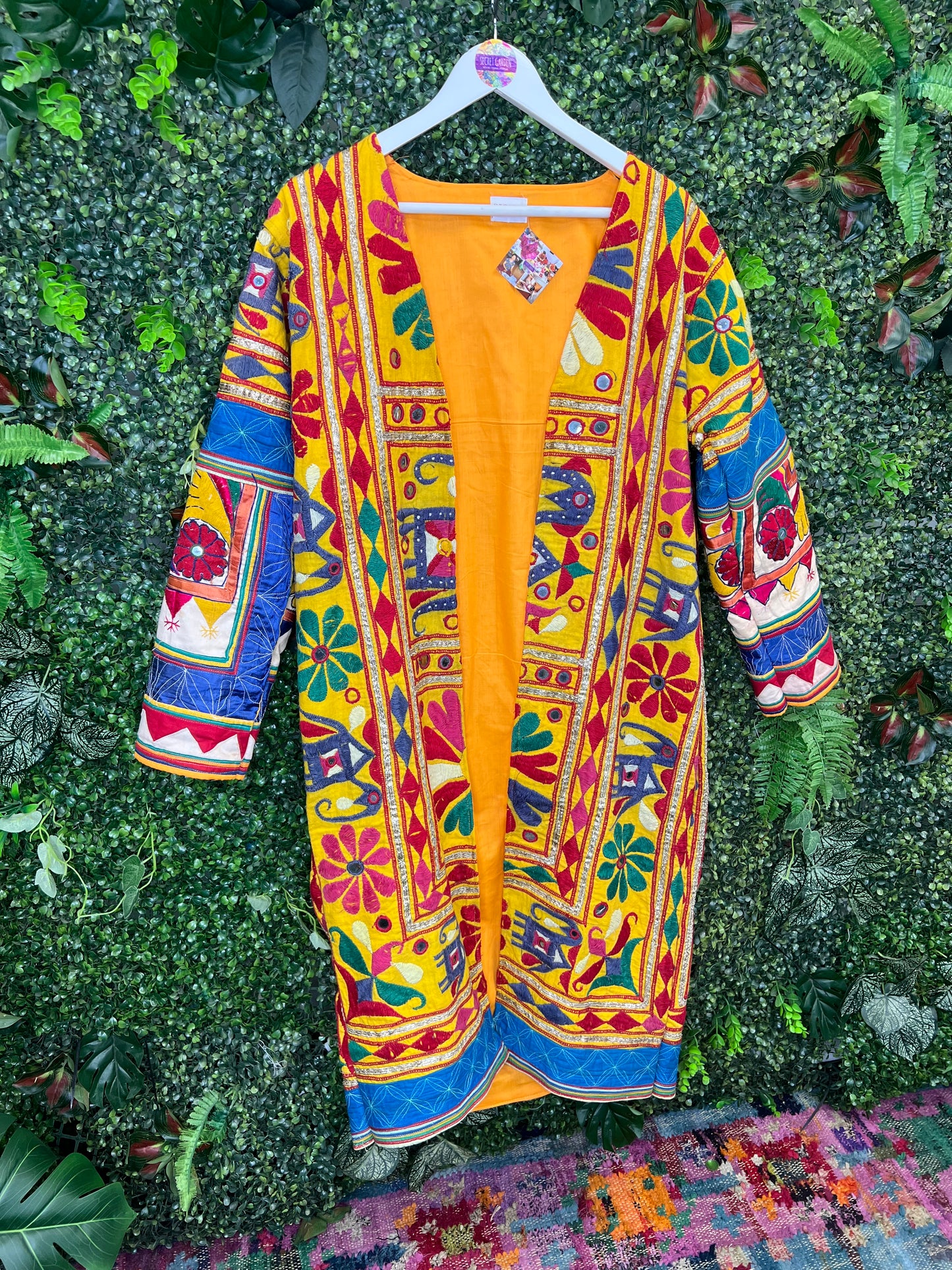 Suzani Kimono Jacket in Yellow