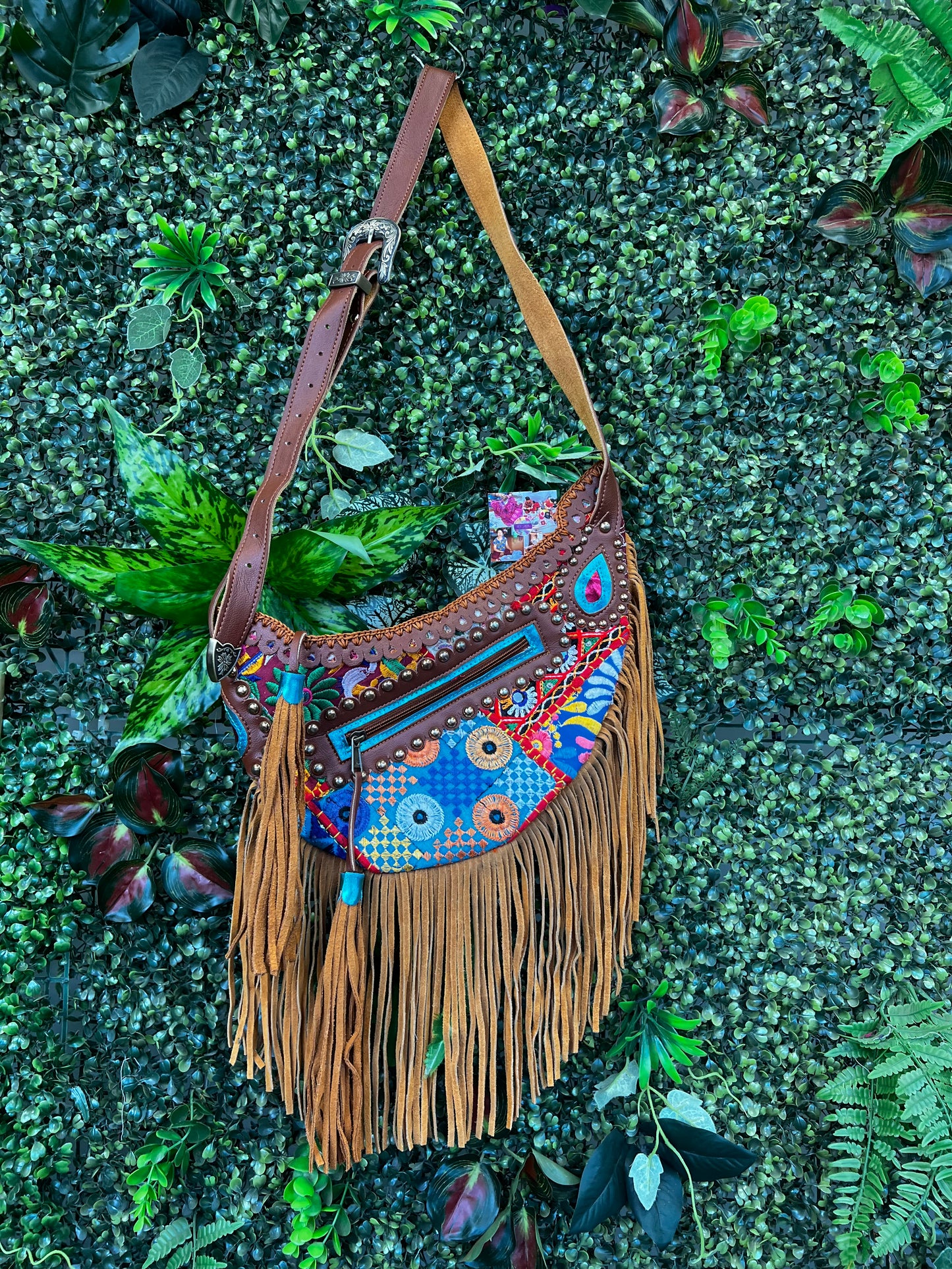 Boho Tan Saddle Fringe Bag - 12