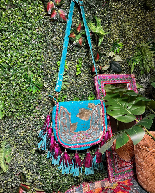 Oia Bag - Metallic Pink & Turquoise