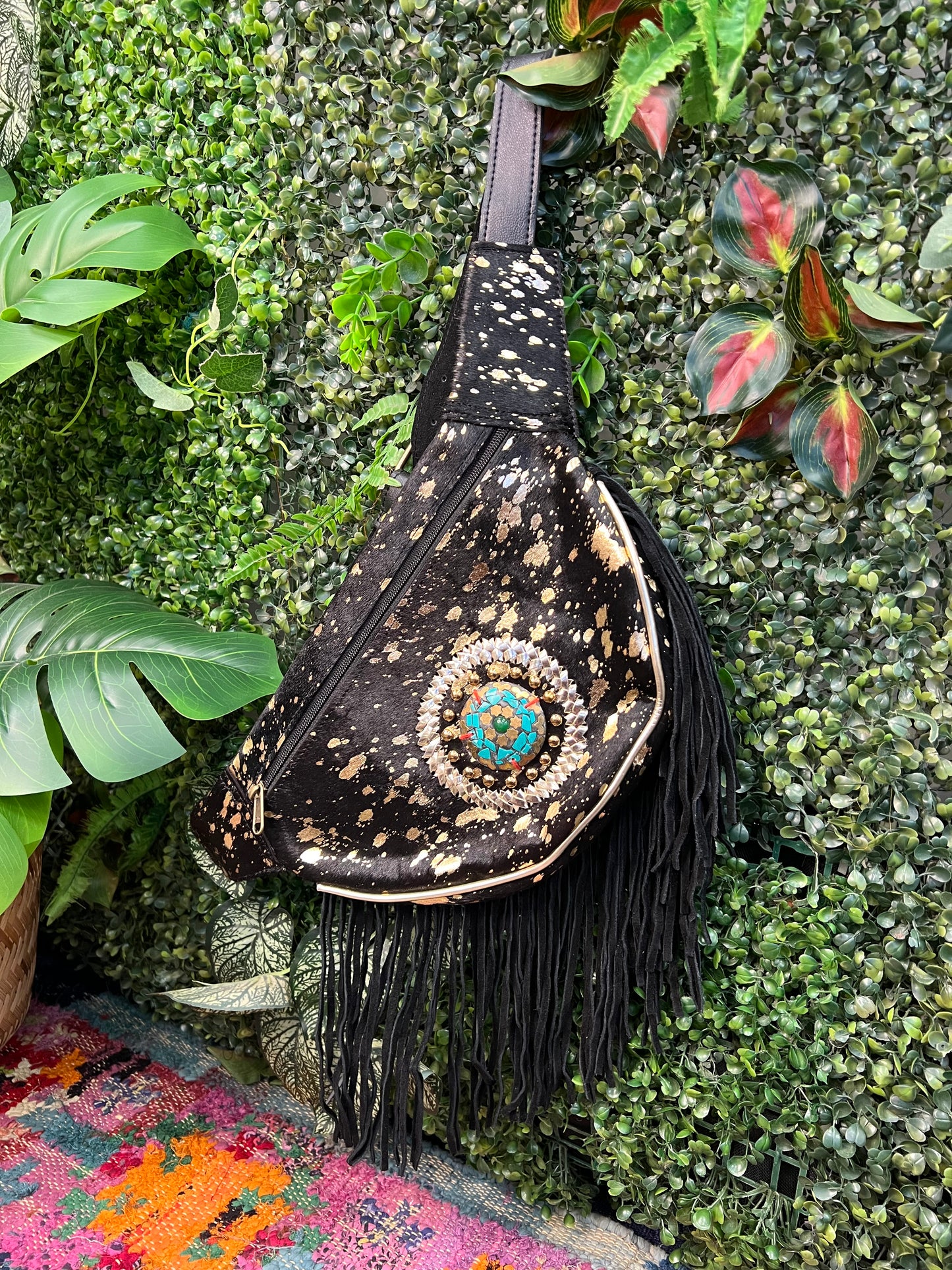 Boho Black Tassel Rodeo Bum Bags