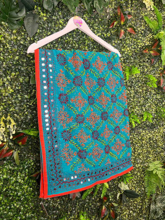 Phulkari Wool Scarf - 32