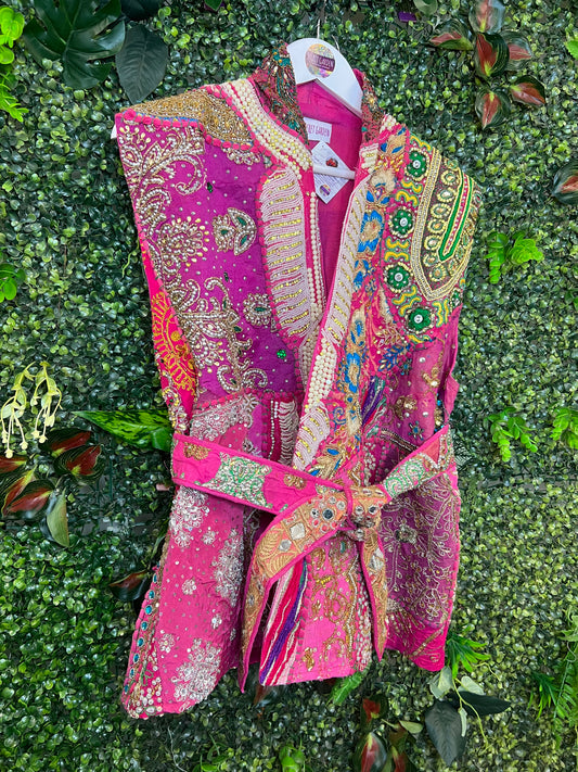 Vintage Tapestry Waistcoat in Pink