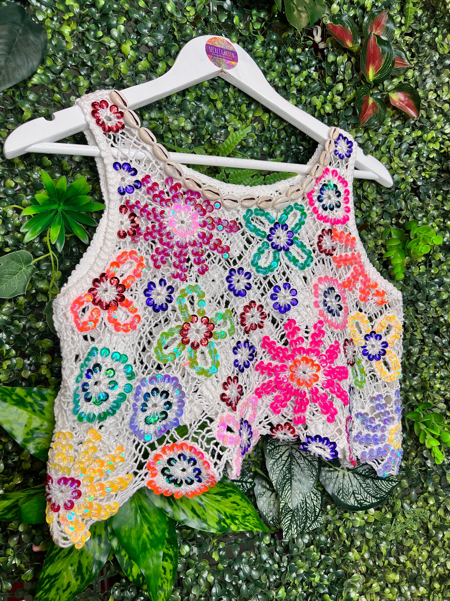 Gypsy Soul Sequin Top - flowers