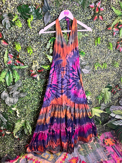 Halter Neck Tie Dye Dress - 4