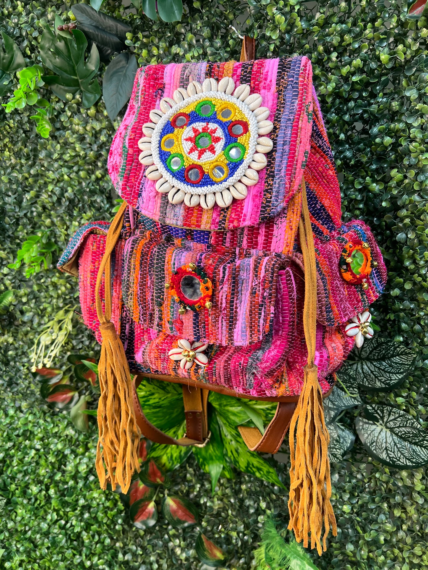 Rag Rug Leather Backpack - 3