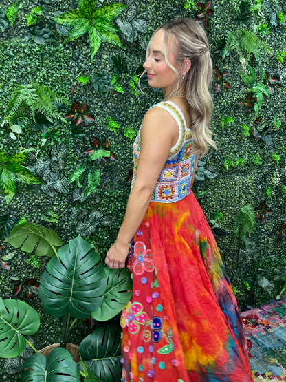 Gypsy Soul Maxi Floral Skirt in Multicolour