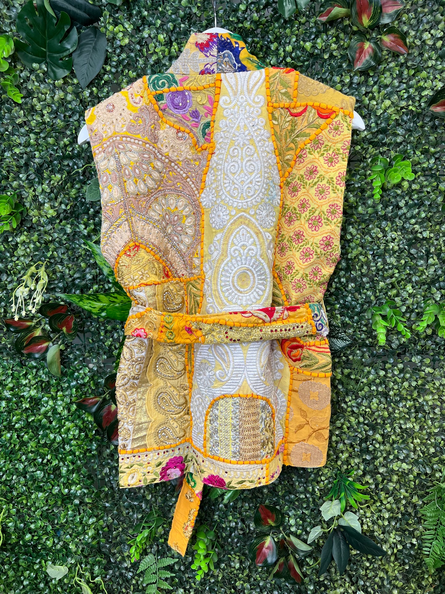 Vintage Tapestry Waistcoat in Yellow - 1