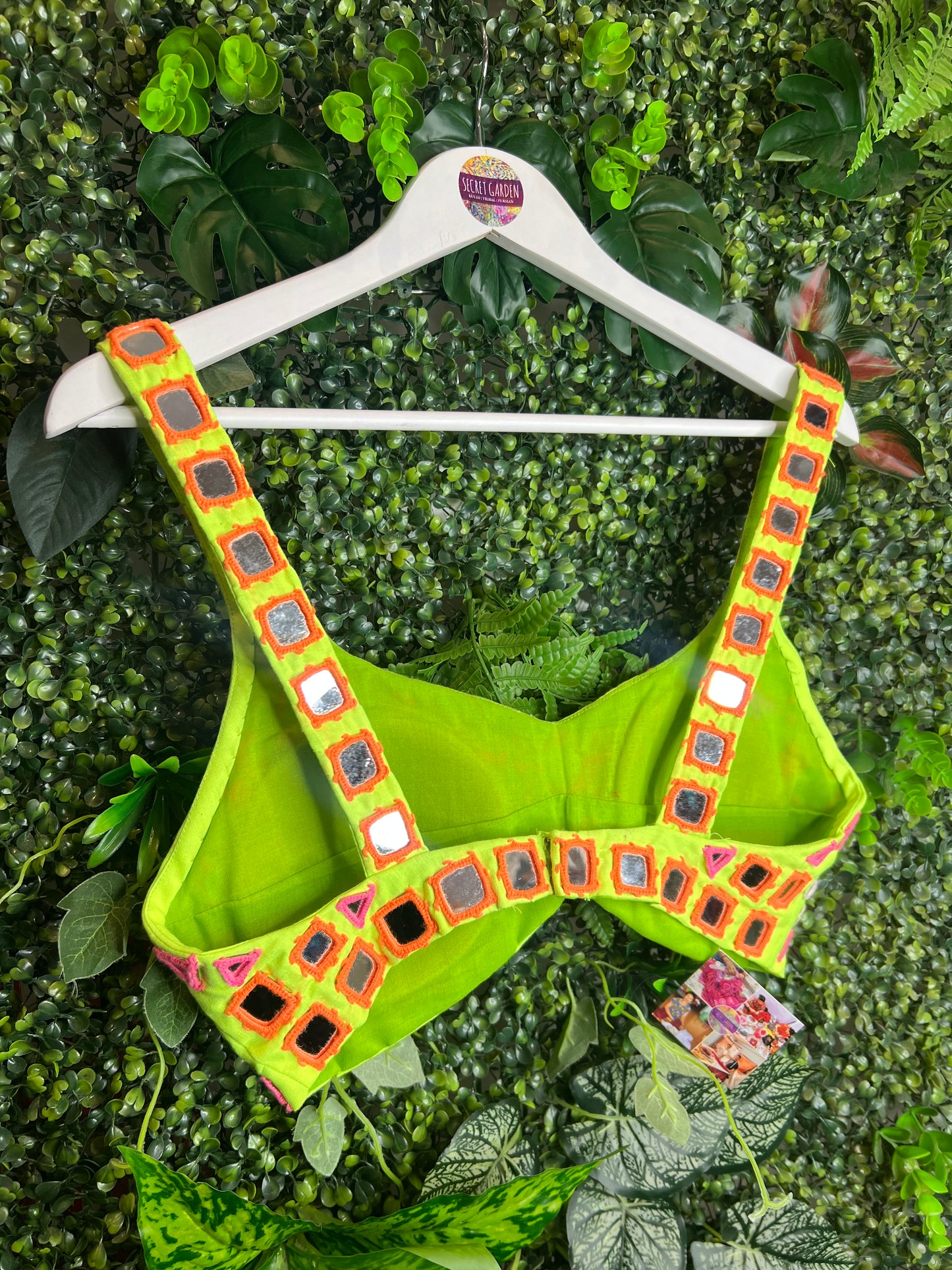 Mendoza Mirrored Tops - Lime Green Bralet