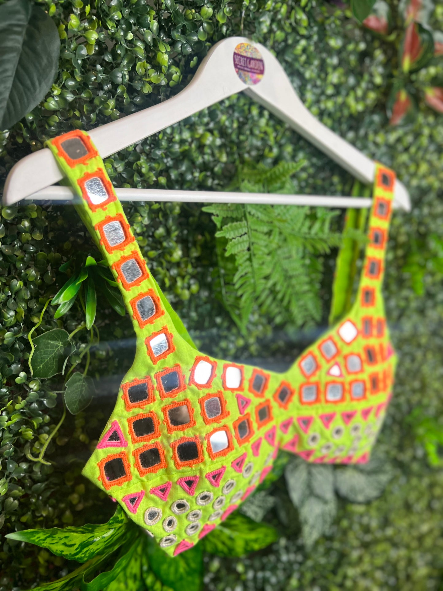 Mendoza Mirrored Tops - Lime Green Bralet