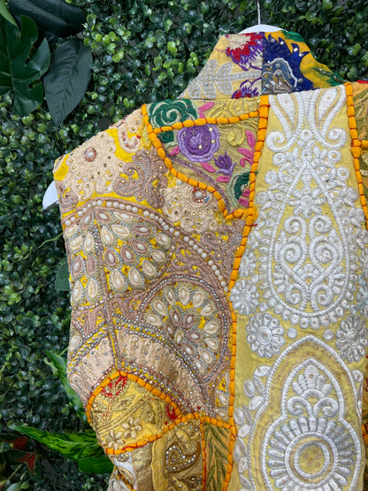 Vintage Tapestry Waistcoat in Yellow - 1