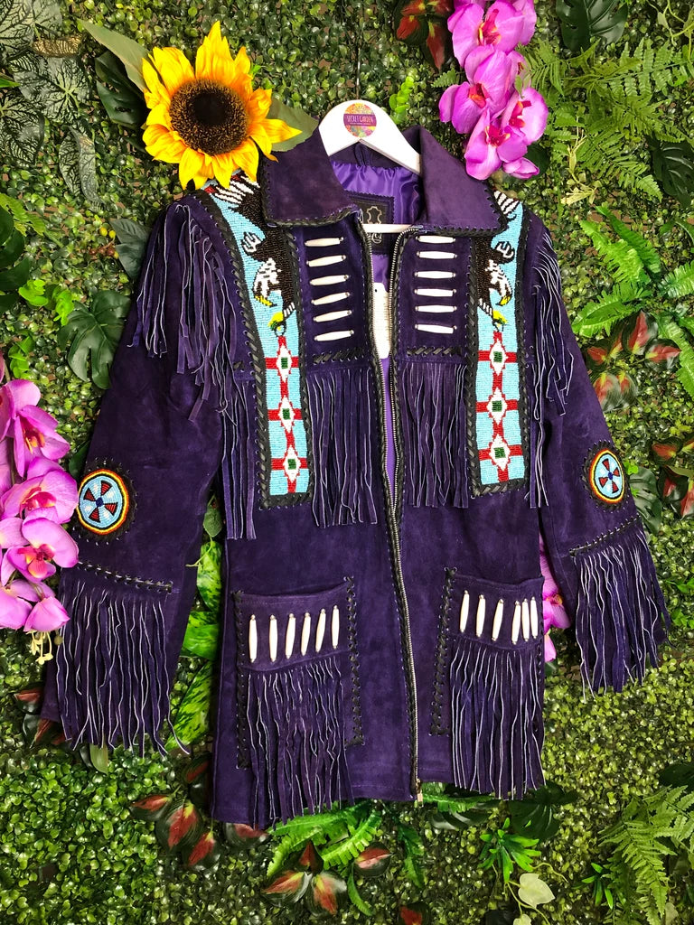 Arizona Purple Tassel Suede Jacket - Pre Order