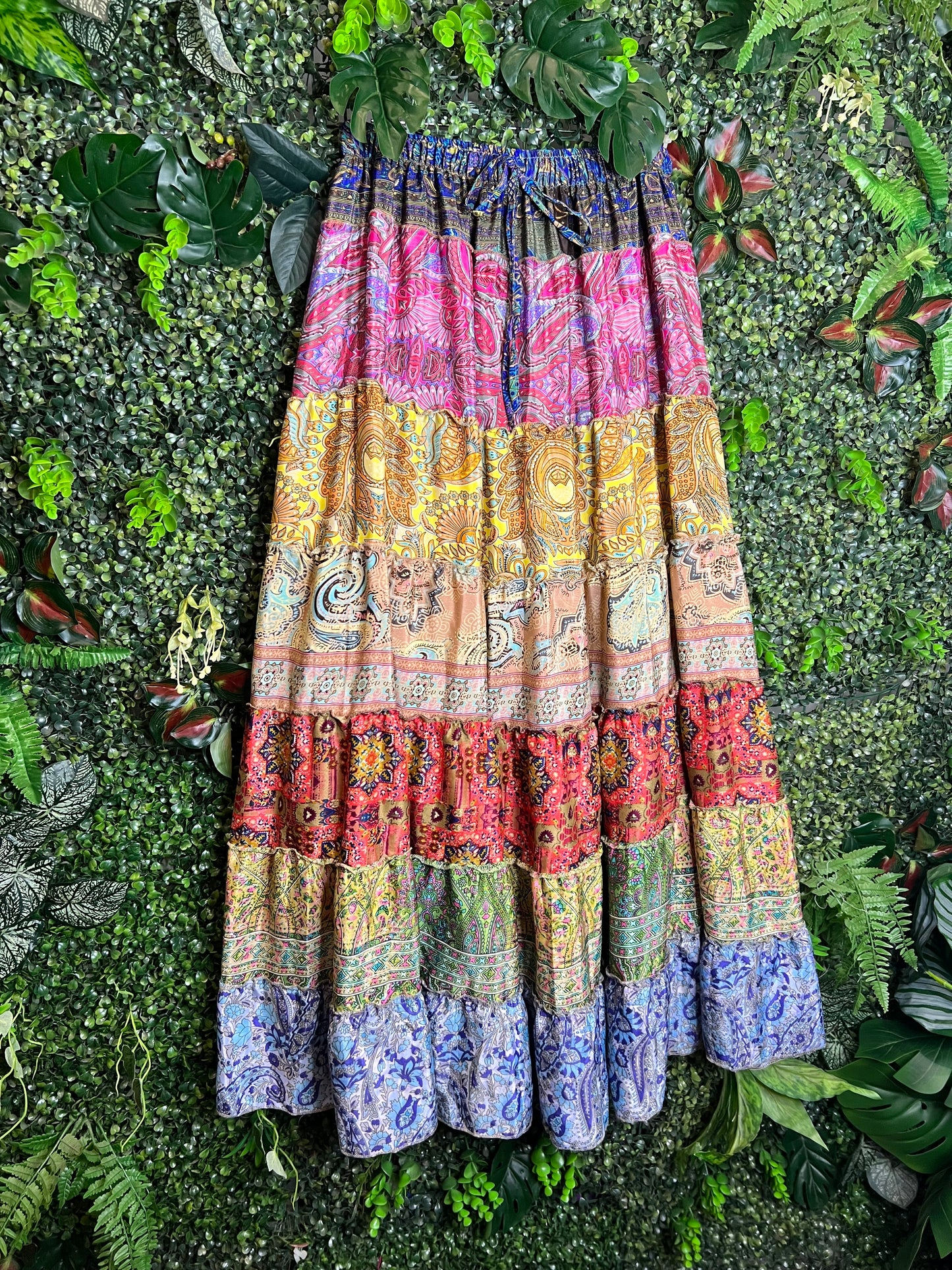 Patchwork Maxi Skirt - 19