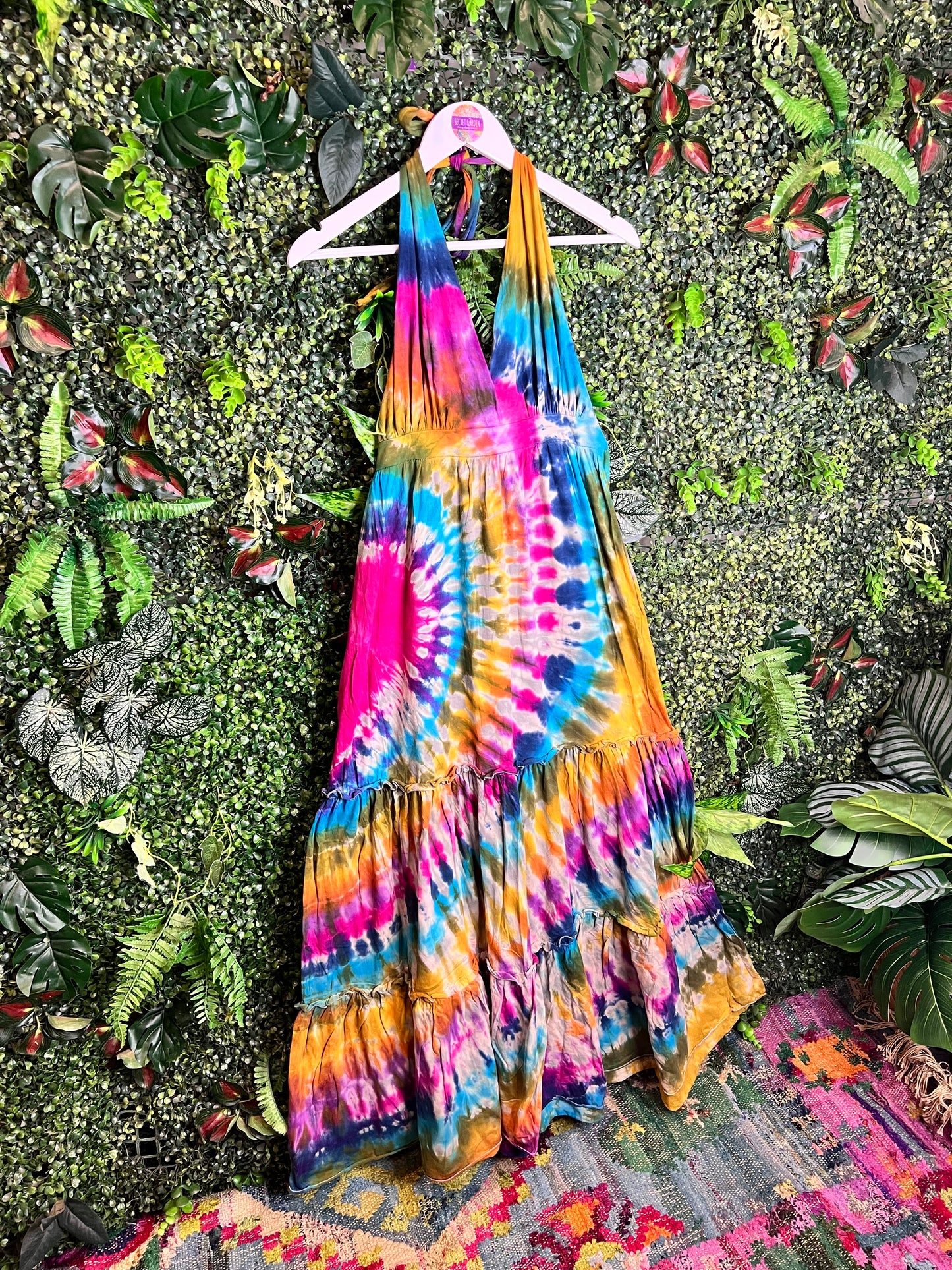 Halter Neck Tie Dye Dress - 10