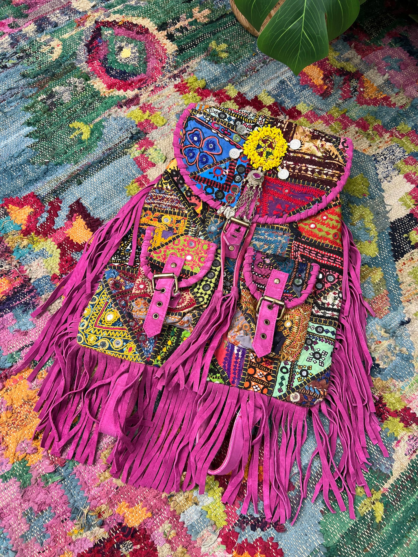 Boho Pink Tassel Backpacks - 5