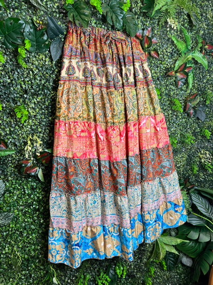 Patchwork Maxi Skirt - 23