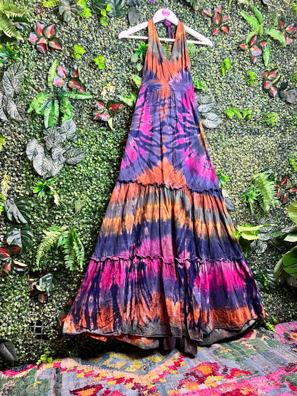 Halter Neck Tie Dye Dress - 4