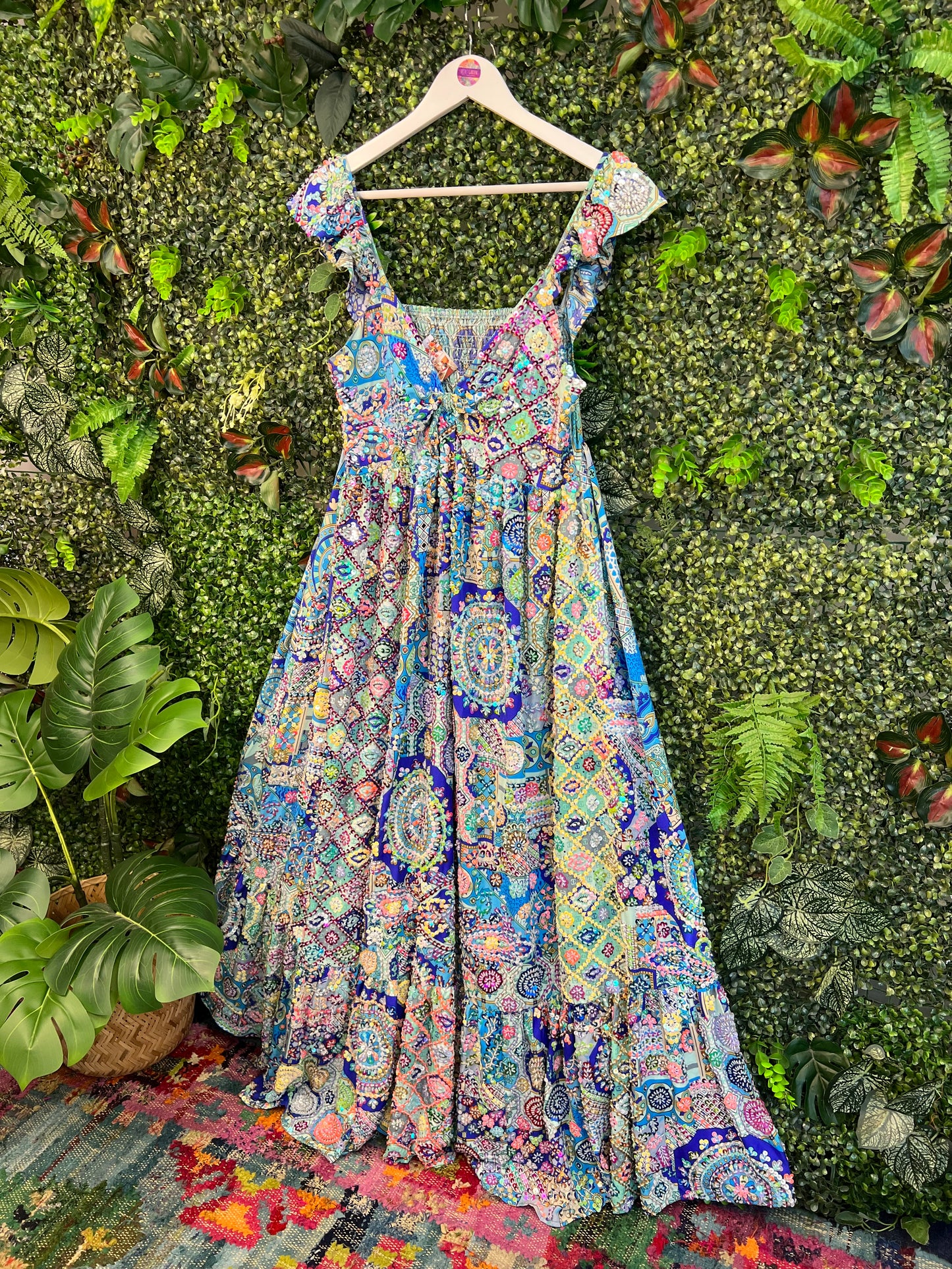 Gypsy Soul Sequin Pastel Dress - Blue