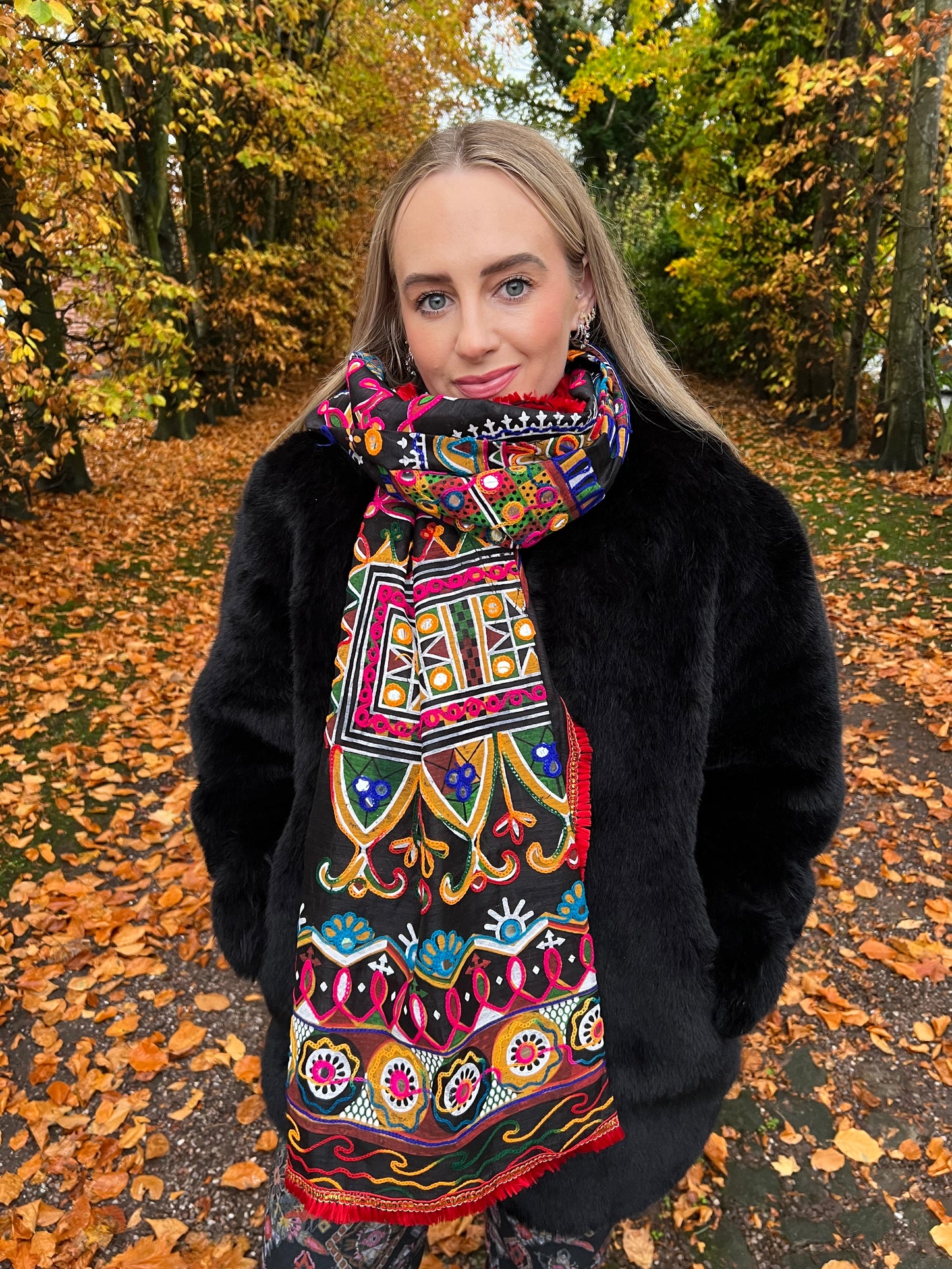 Black Aztec Scarf