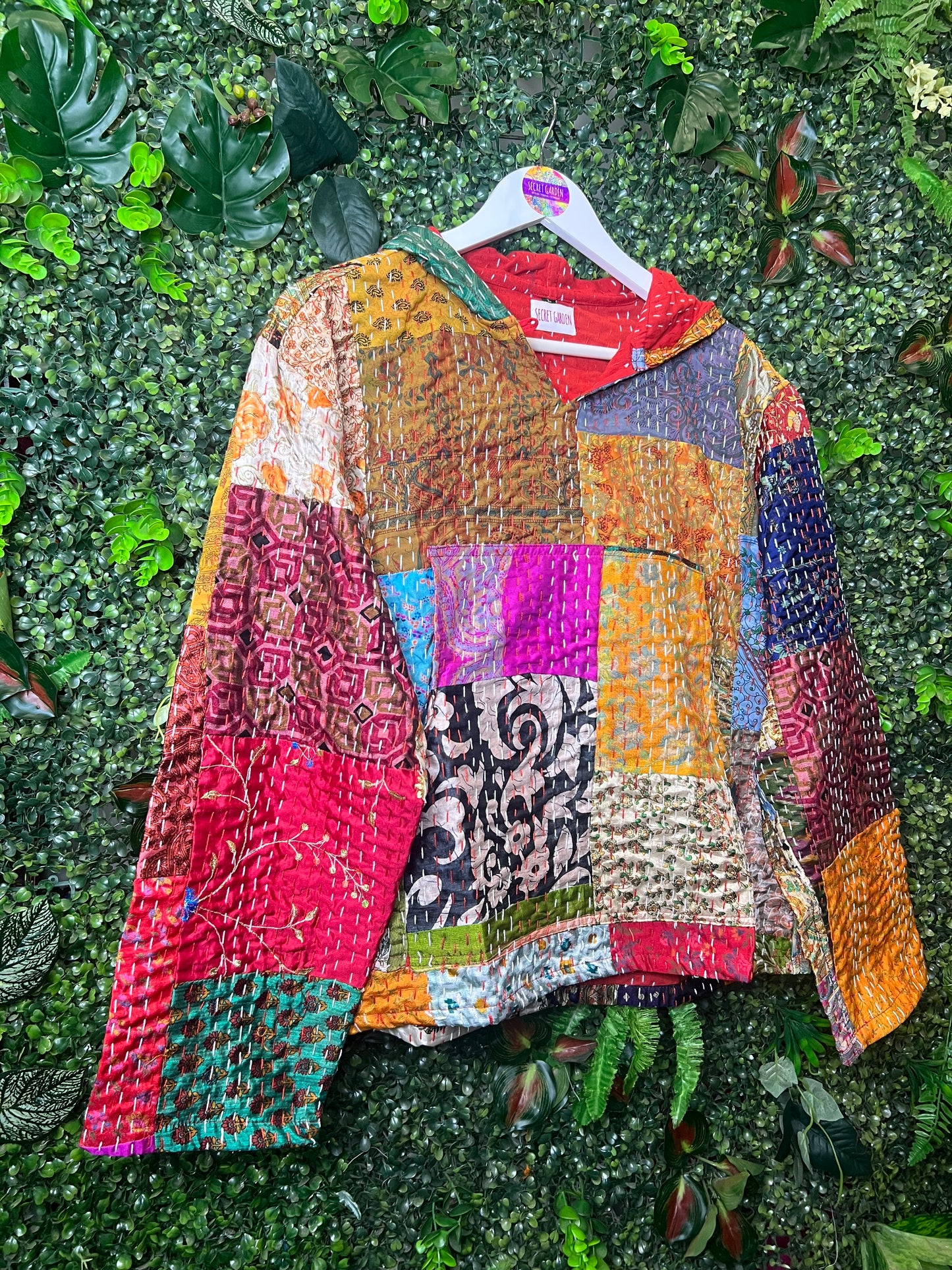 Multicolour Kantha Hoodie - 5 - UK 12-14