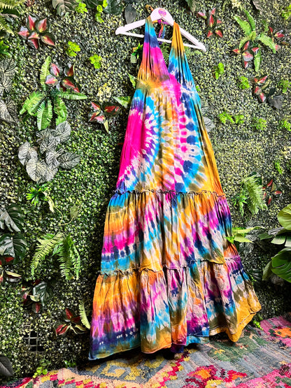 Halter Neck Tie Dye Dress - 10