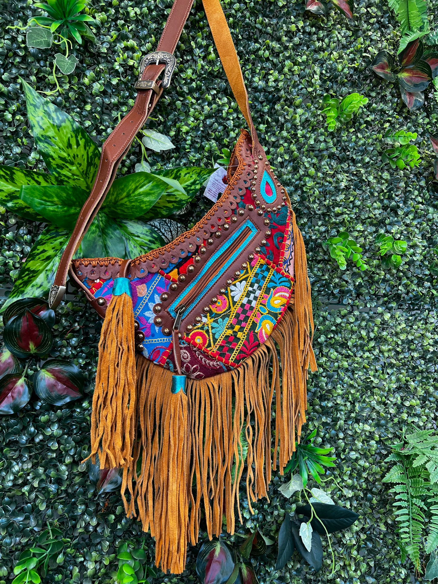 Boho Tan Saddle Fringe Bag - 9