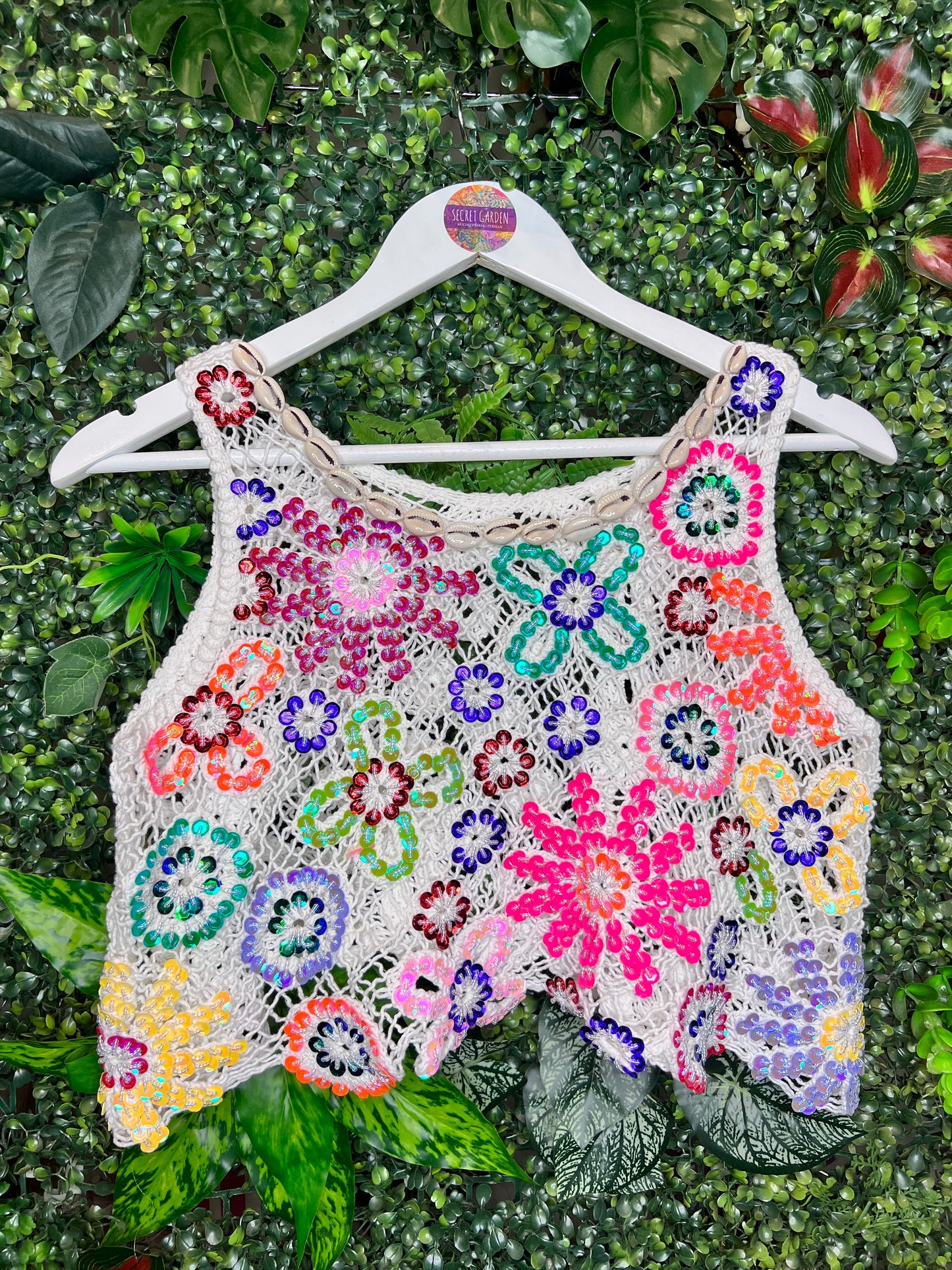 Gypsy Soul Sequin Top - flowers