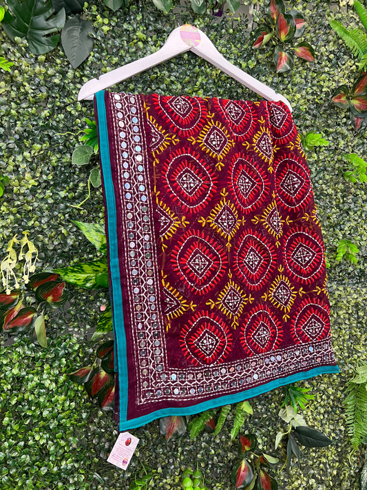 Phulkari Wool Scarf - 19