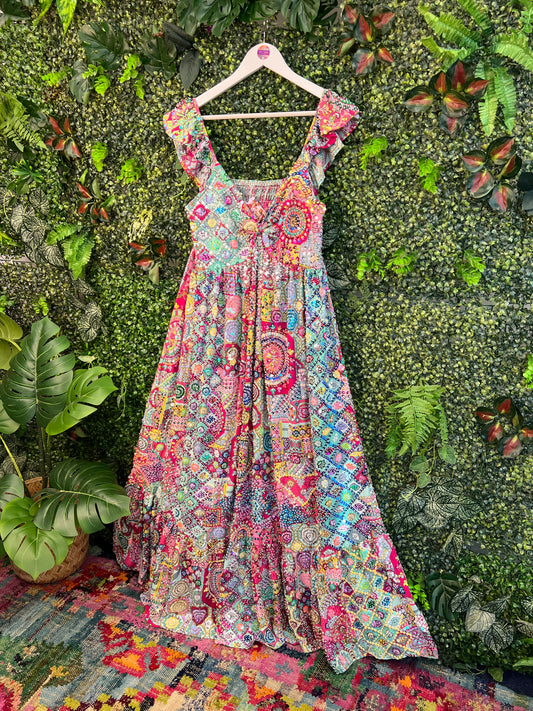 Gypsy Soul Sequin Pastel Dress - Pink