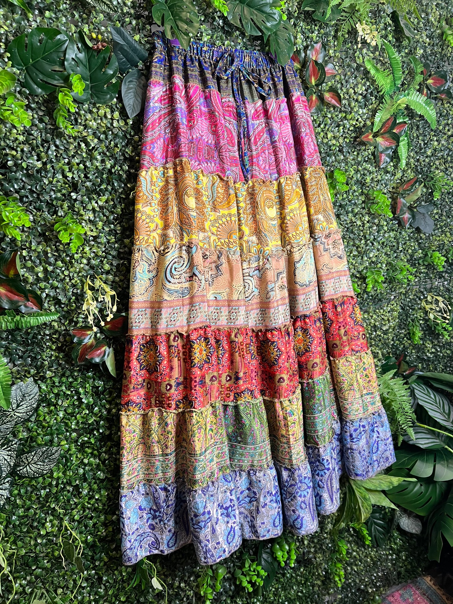 Patchwork Maxi Skirt - 19