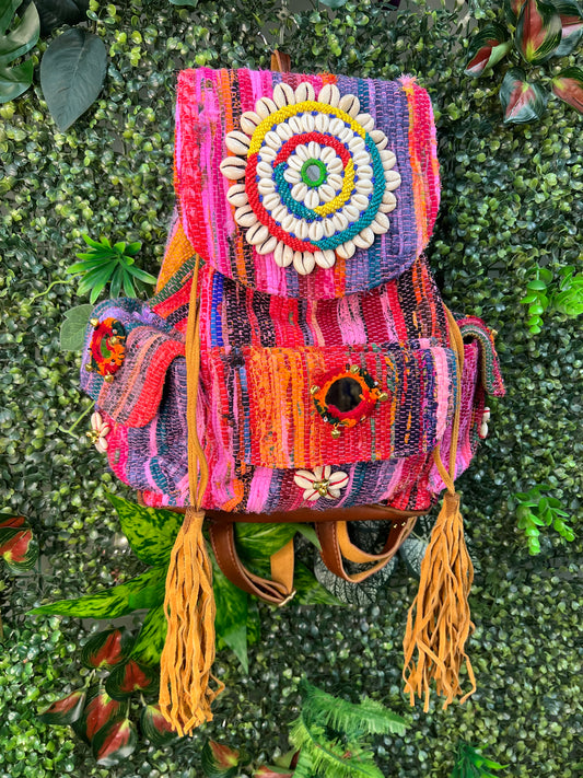 Rag Rug Leather Backpack - 1