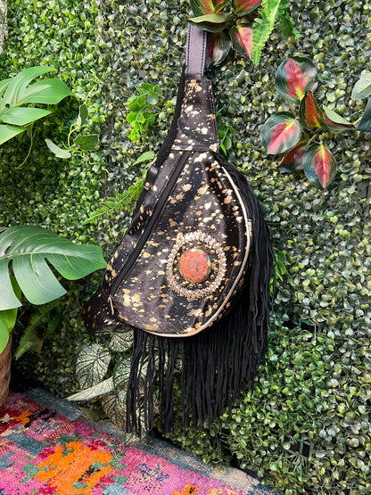 Boho Black Tassel Rodeo Bum Bags