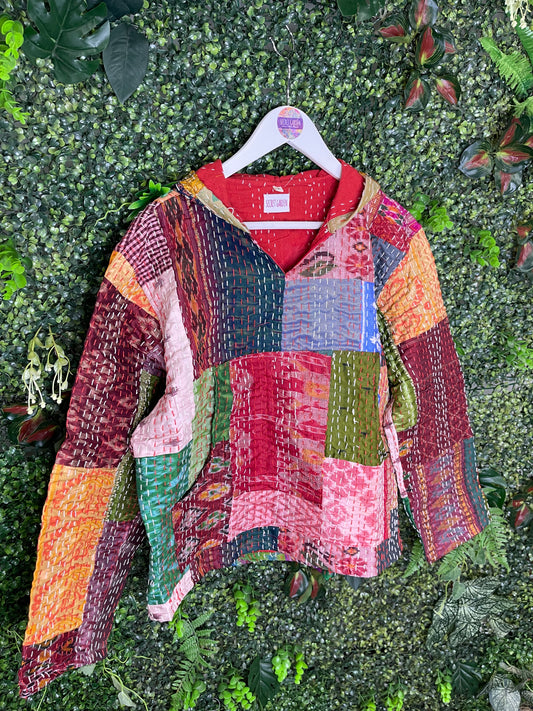 Multicolour Kantha Hoodie - 8 - UK 6-10