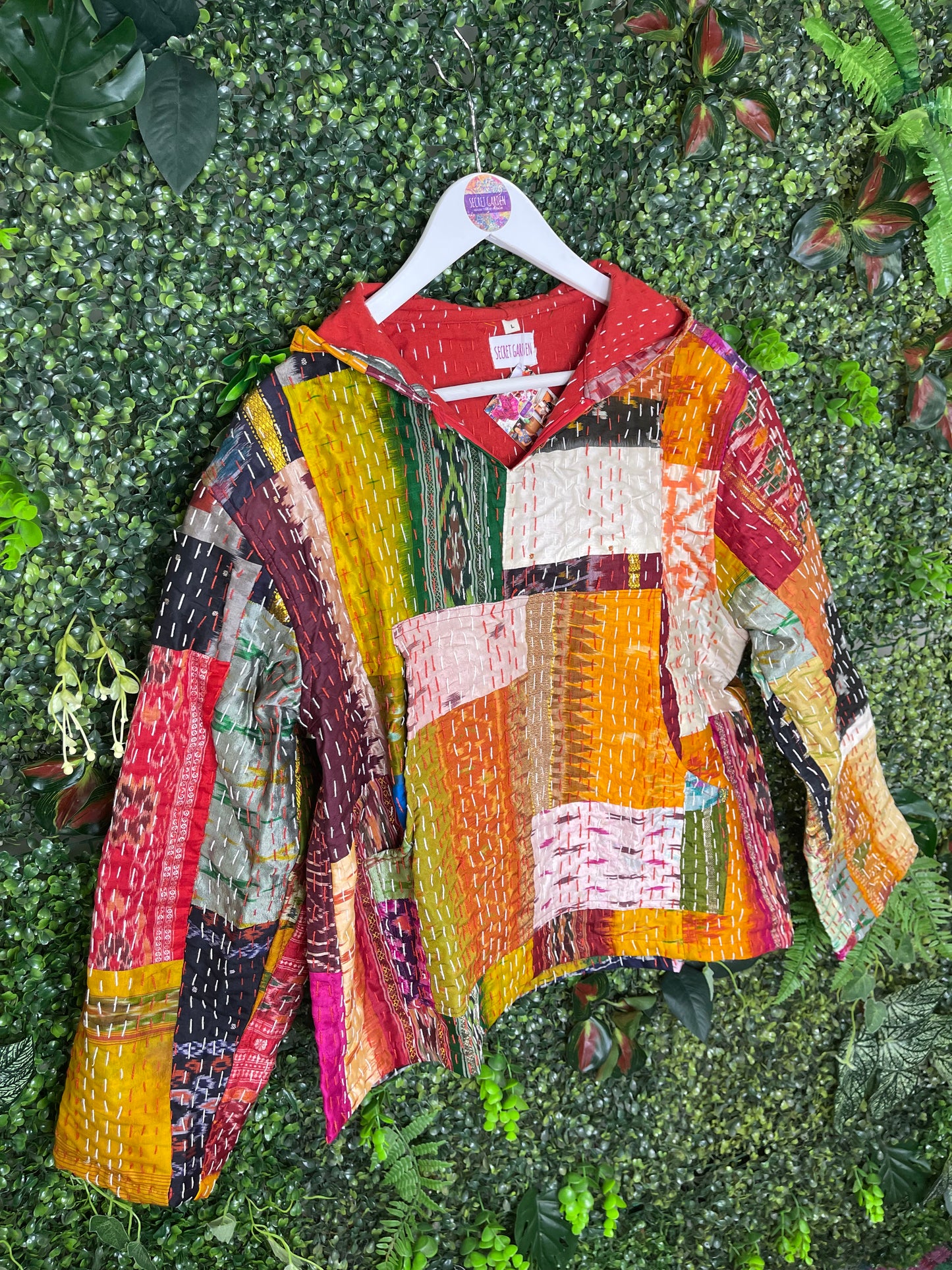 Multicolour Kantha Hoodie - 7 - UK 12-14