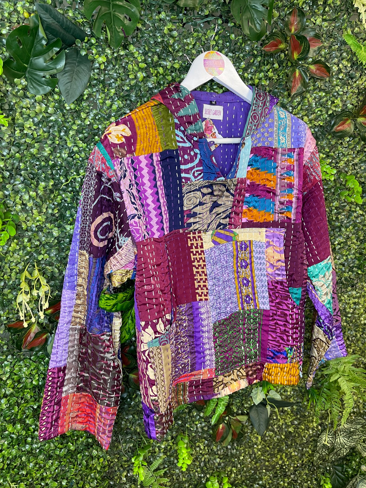 Purple Kantha Hoodie - 4 - UK 6-10